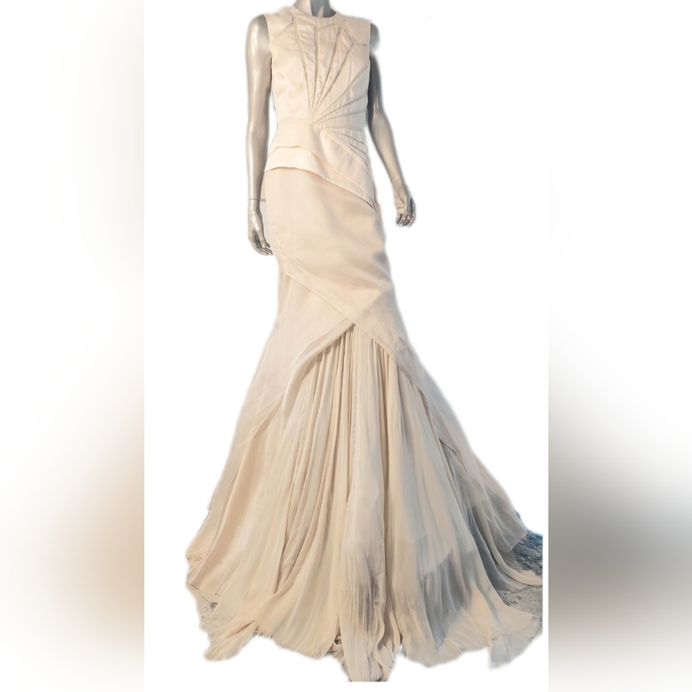 $6,000 NEW BIBHU MOHAPATRA SILK BLUSH RUNWAY GOWN 6